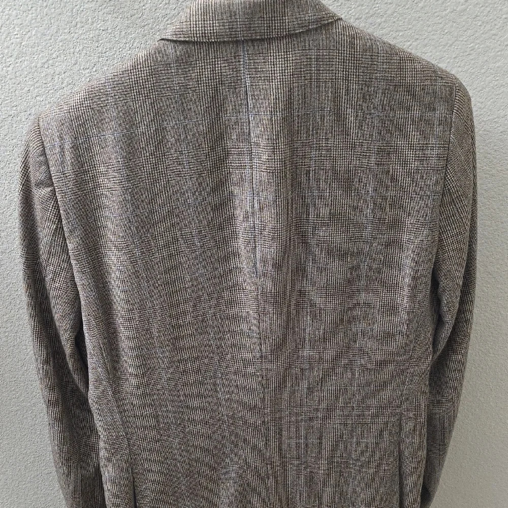 Stafford Signature 100% Wool Brown & Blue Plaid Suit 40R jacket 34×32 Pants - Picture 3 of 12